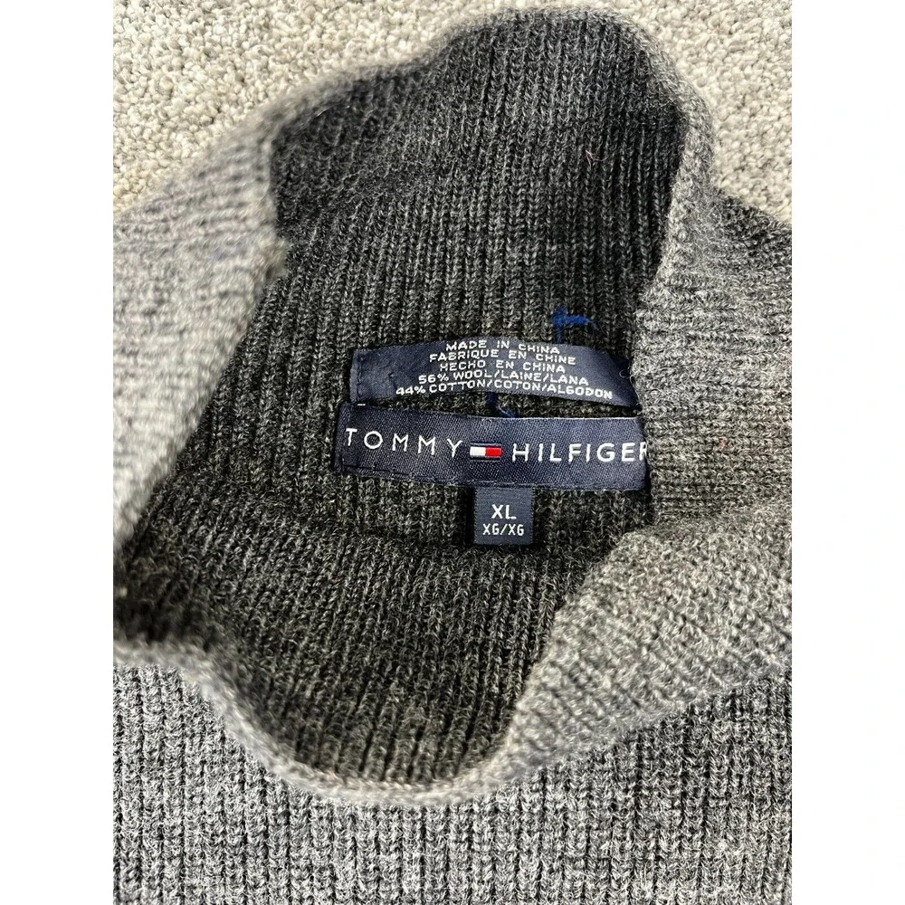 Tommy Hilfiger Sweater Mens XL Vintage 90s Wool‎ Blend Knit Long Sleeve Pullover